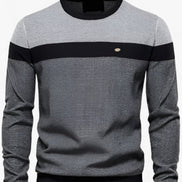 Zerano sweater til mænd med rund hals, brystpanel og afslappet pasform