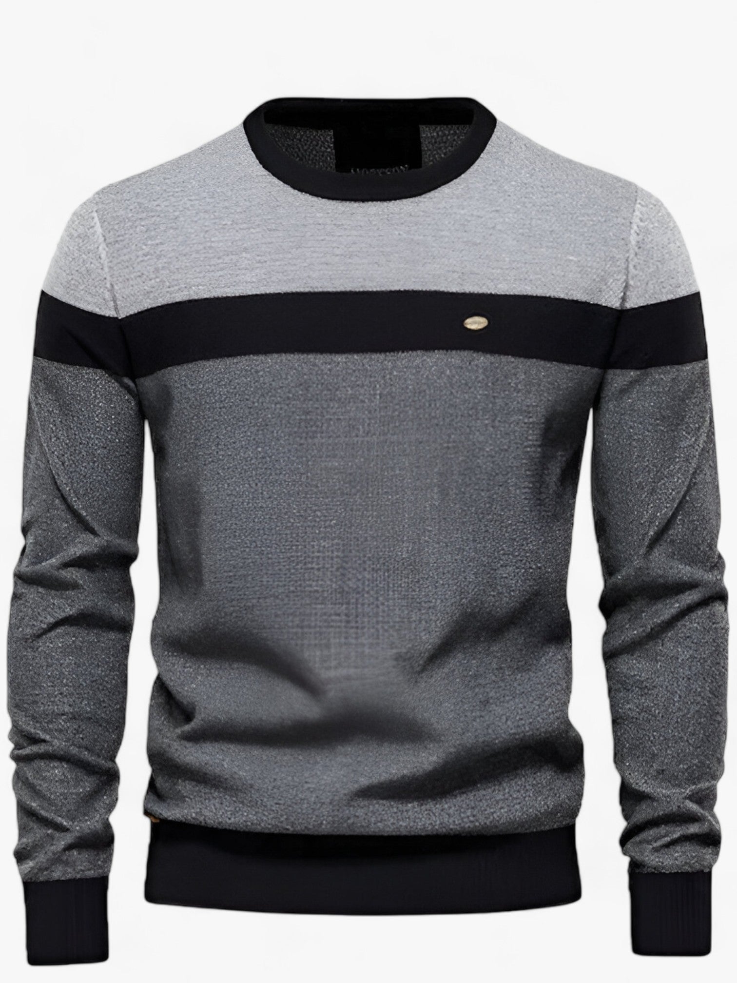 Zerano sweater til mænd med rund hals, brystpanel og afslappet pasform