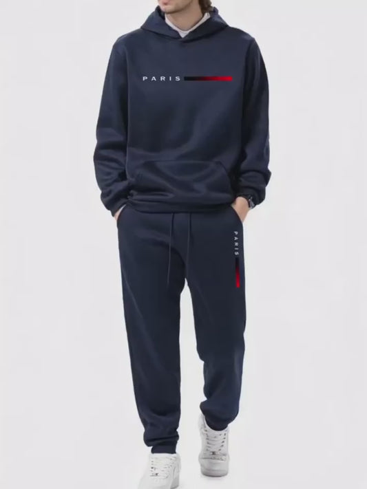 Varello Paris Set – hættetrøje og joggers sæt med print