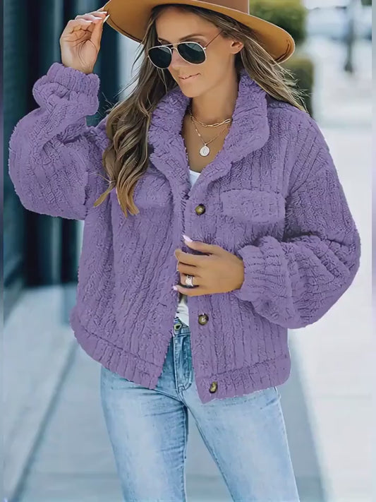 Frenora Faux Fur Jakke – Langærmet Jakke i Blød Imiteret Pels