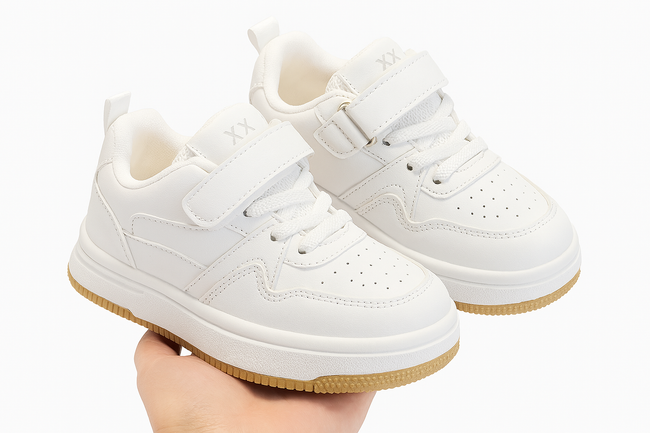 Hvide børnesko med blød sål