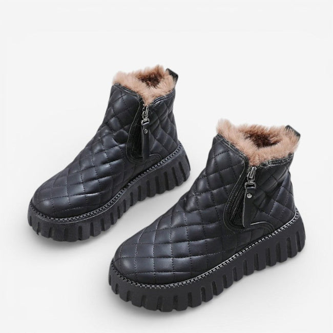 Elvar rundtåede støvler med lynlås og skridsikker sål