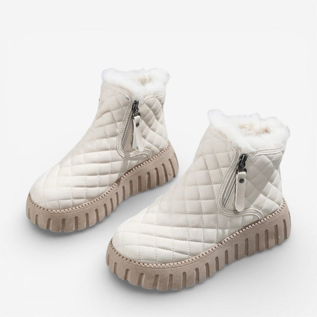 Elvar rundtåede støvler med lynlås og skridsikker sål