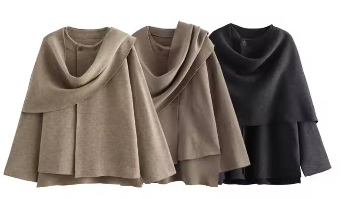 Elegant quiltet damekåbe med plysdetaljer