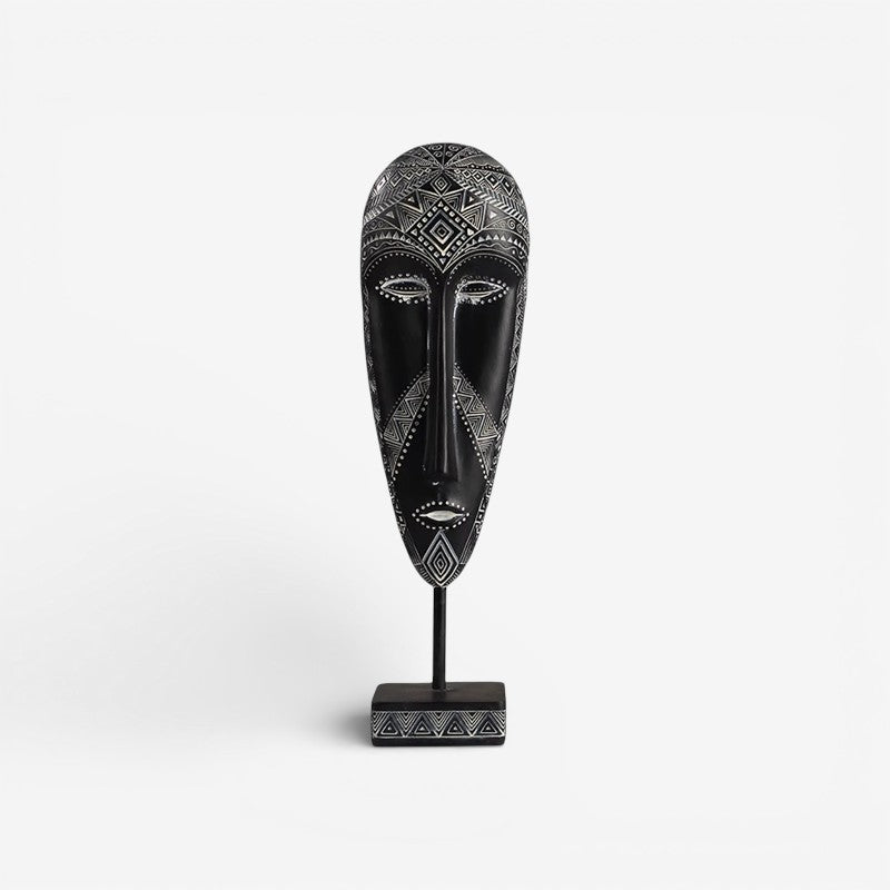 Visora ansigtsskulptur i resin – figur med base til bord eller hylde