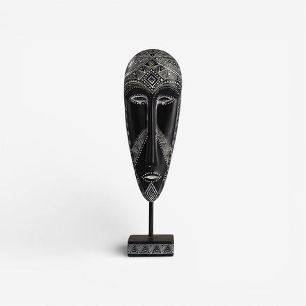 Visora ansigtsskulptur i resin – figur med base til bord eller hylde