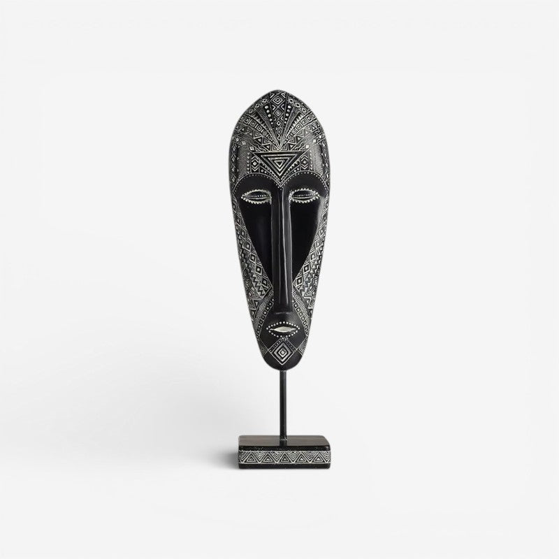 Visora ansigtsskulptur i resin – figur med base til bord eller hylde