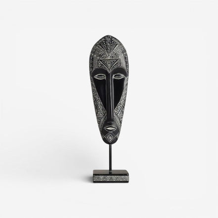 Visora ansigtsskulptur i resin – figur med base til bord eller hylde