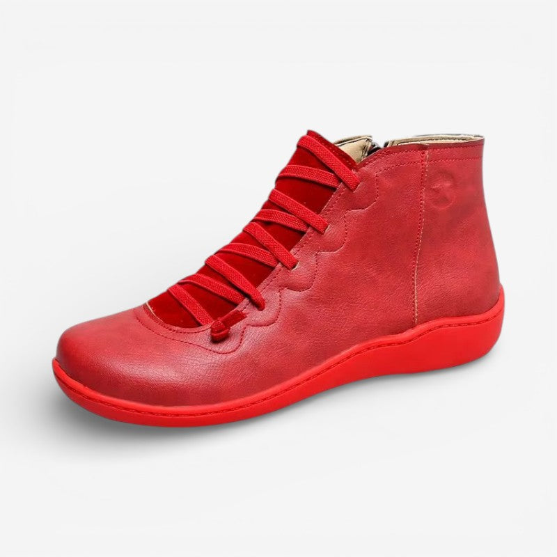 Selvani ankle boots med snøredetaljer og lynlås