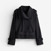 Avelyne long sleeve coat med bindebælte