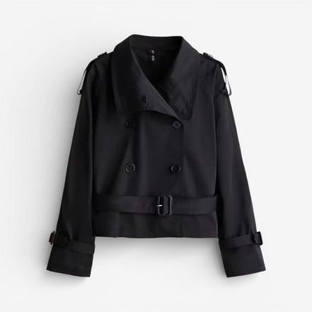 Avelyne long sleeve coat med bindebælte