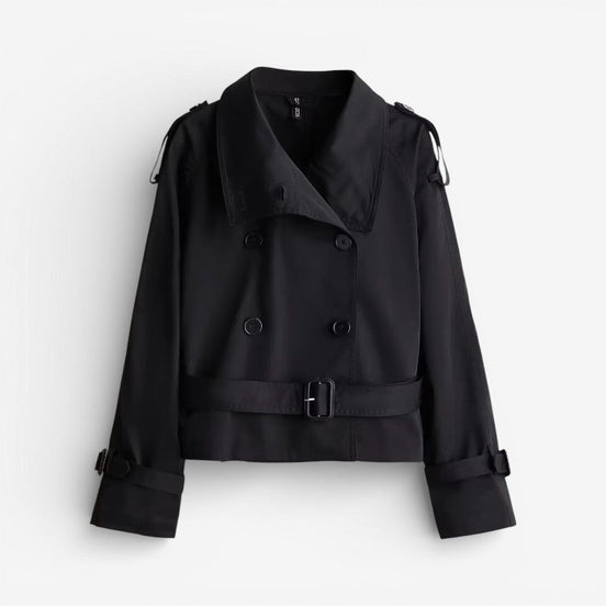 Avelyne long sleeve coat med bindebælte