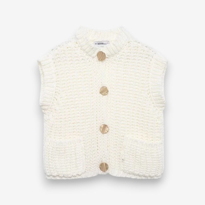 Cavina sleeveless vest med knapper og lommer