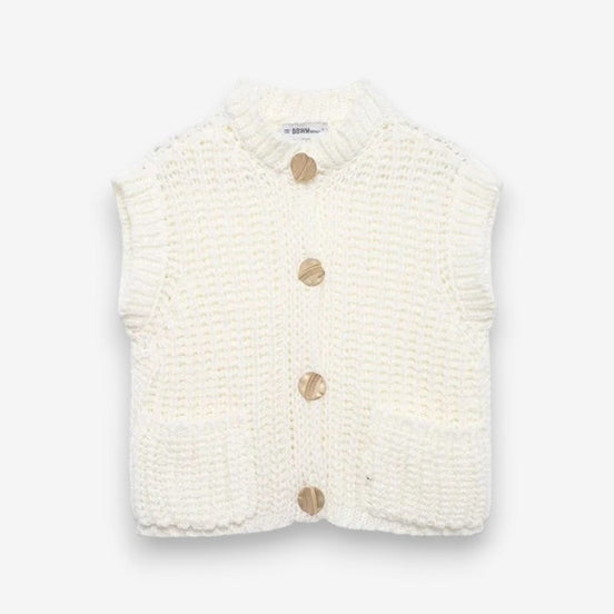 Cavina sleeveless vest med knapper og lommer