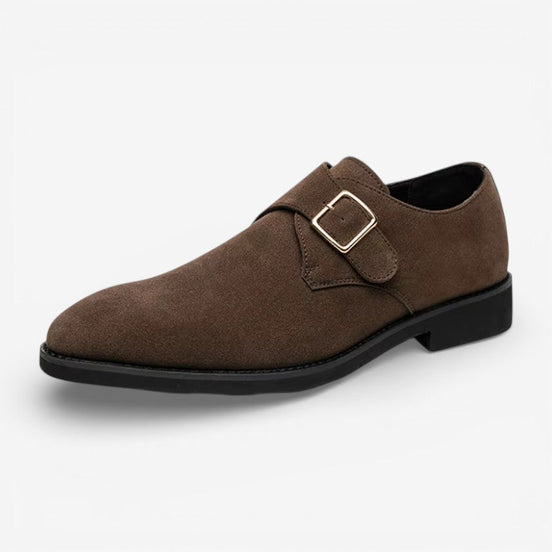 Herresko med spids tå og monk strap – formelle sko med skridsikker sål – Veltrano