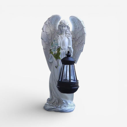 Seralyn solcellelampe med engel figur – LED lampe i plastik til jordplacering