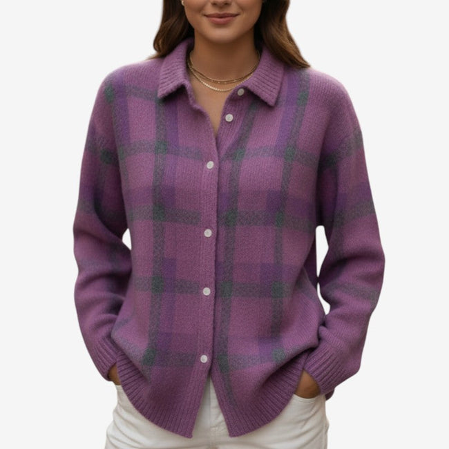 Elviana langærmet cardigan med knaplukning